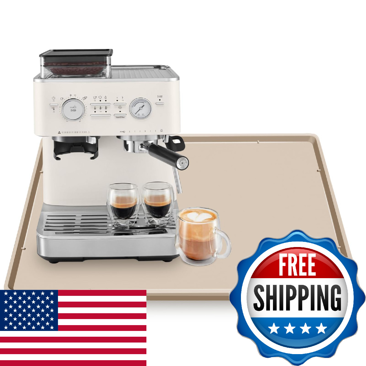 TOHONFOO Silicone Coffee Maker Mat 19.7x15" Countertop Tray Lip Heavy Duty