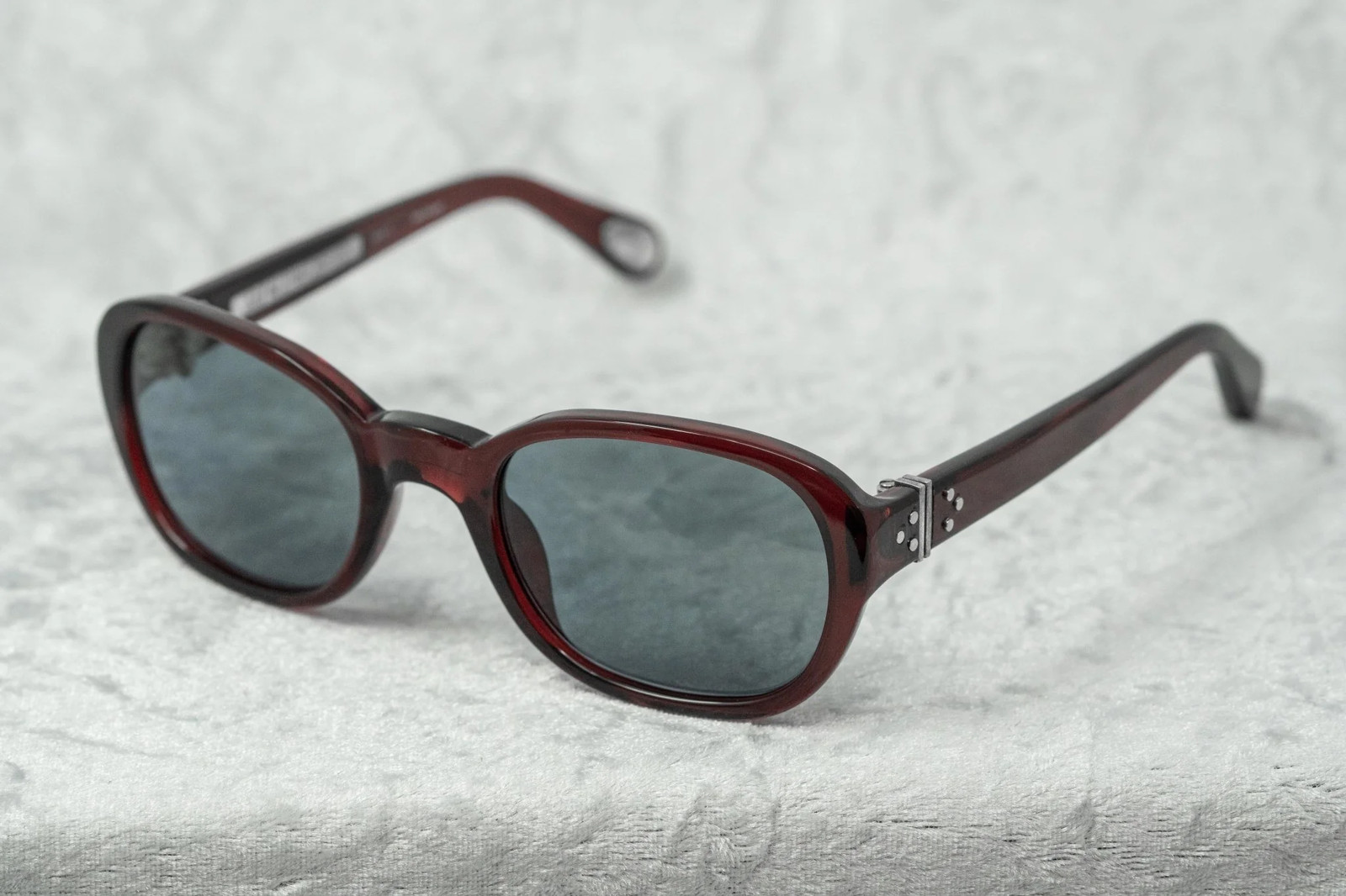 Ann Demeulemeester Sunglasses Oval Red Silver and Blue