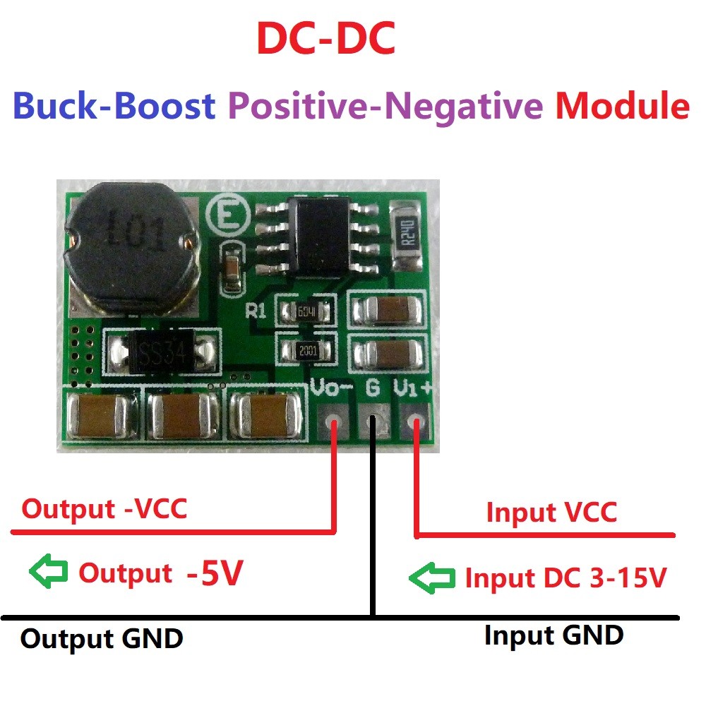 500mA 3-15V to -5V DC-DC Boost-Buck Inverting switch regulators +/- Voltage