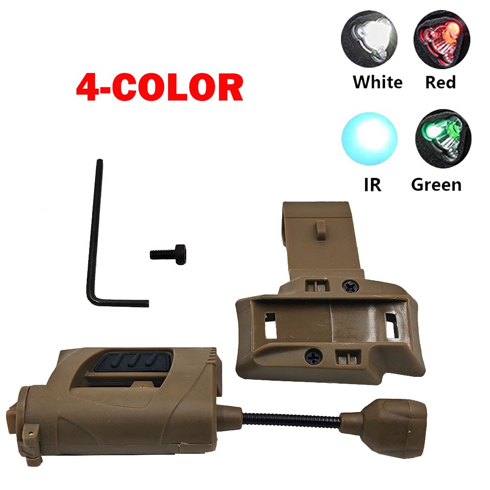 1PC Desert For MPLS Tactical Helmet Flashlight Rail Light Headlamp Signal Lamp
