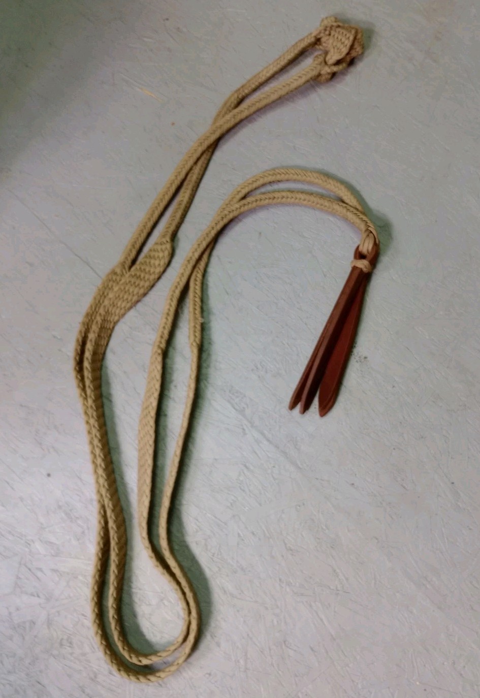 12' Yacht Rope Hand Braided Reins w/Leather  Poppers
