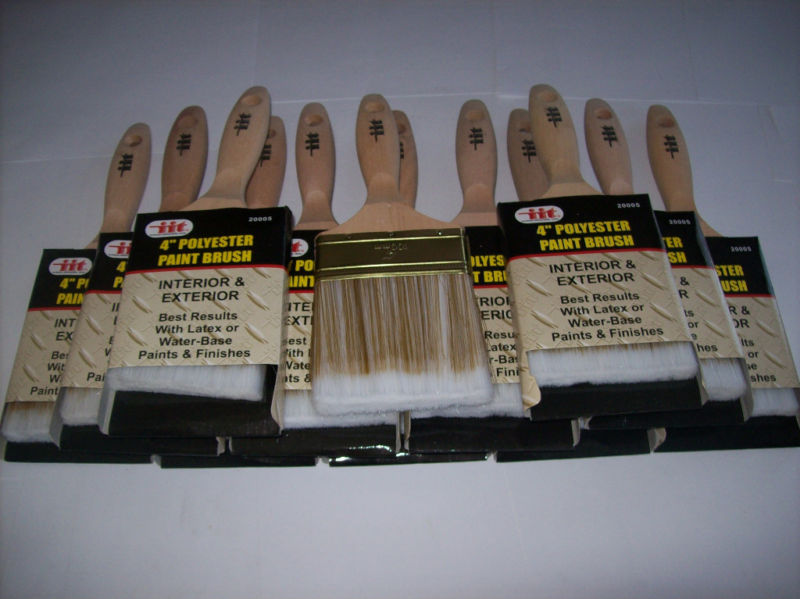 12 IIT POLYESTER PAINT BRUSHES LATEX WATER BASE 4"