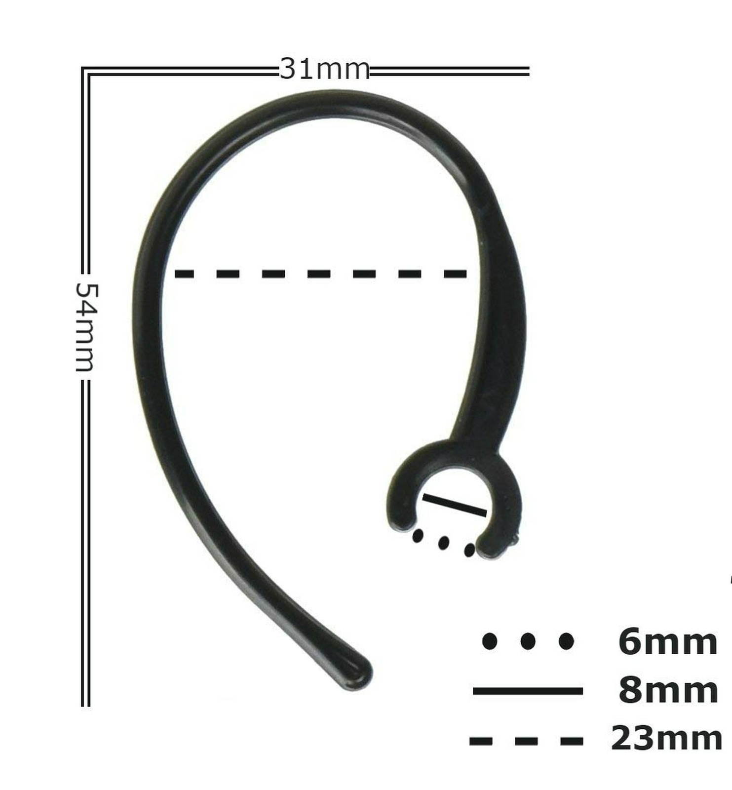 6 Pack Replacement Ear Piece Clamp Bluetooth Ear Hook Loop - Set of 3 PCS Cle...