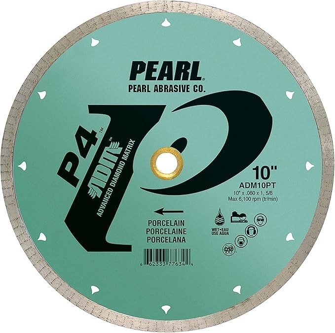 Pearl Abrasive P4 (#ADM10PT) Reactor 10" Porcelain Tile Diamond Blade