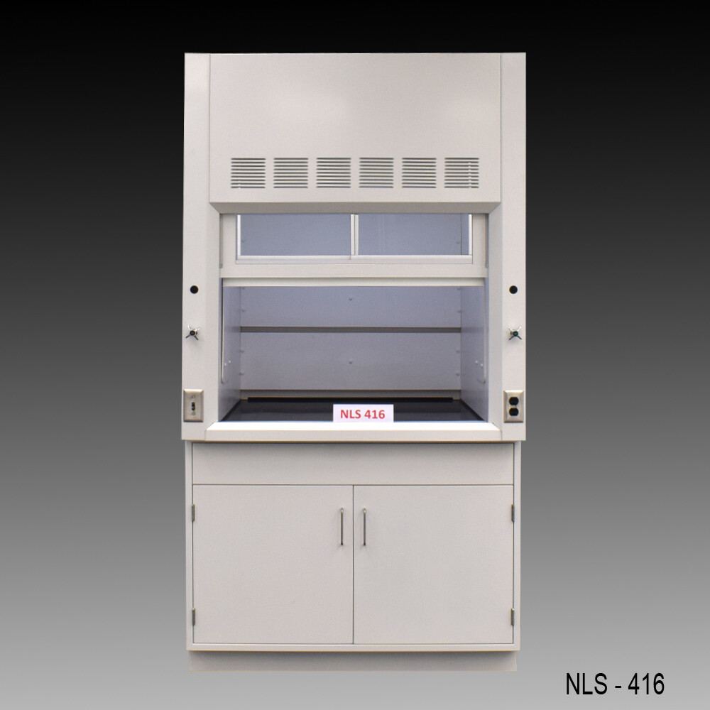 Fisher American 4' x 4' Laboratory Fume Hood w/ General StorageCabinet / E1-882