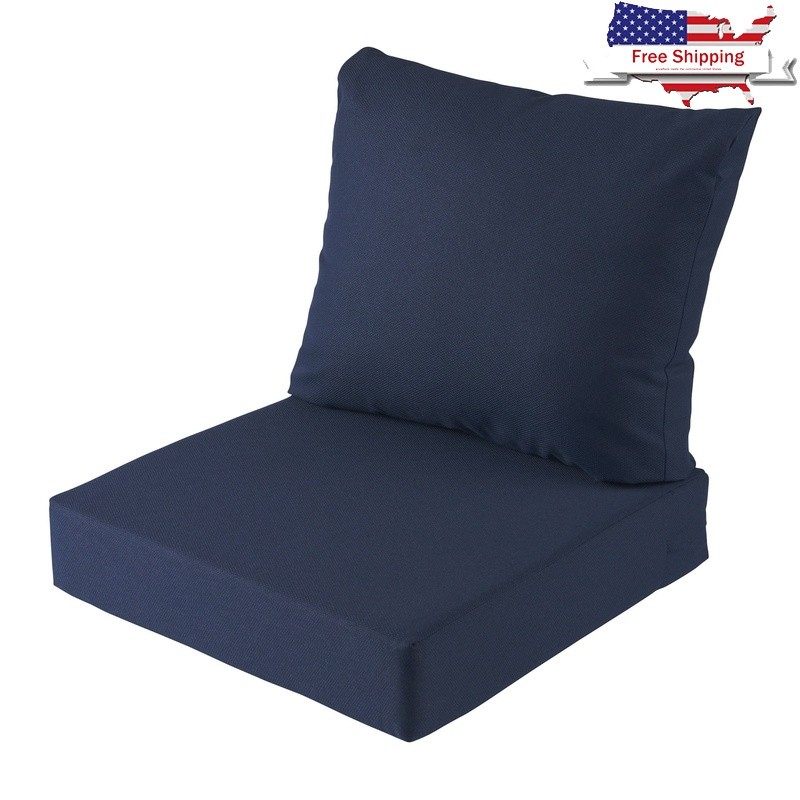 Outdoor Deep Seat Cushion 24x24 Universal Foam 2-Piece Fade Resistant Durable US