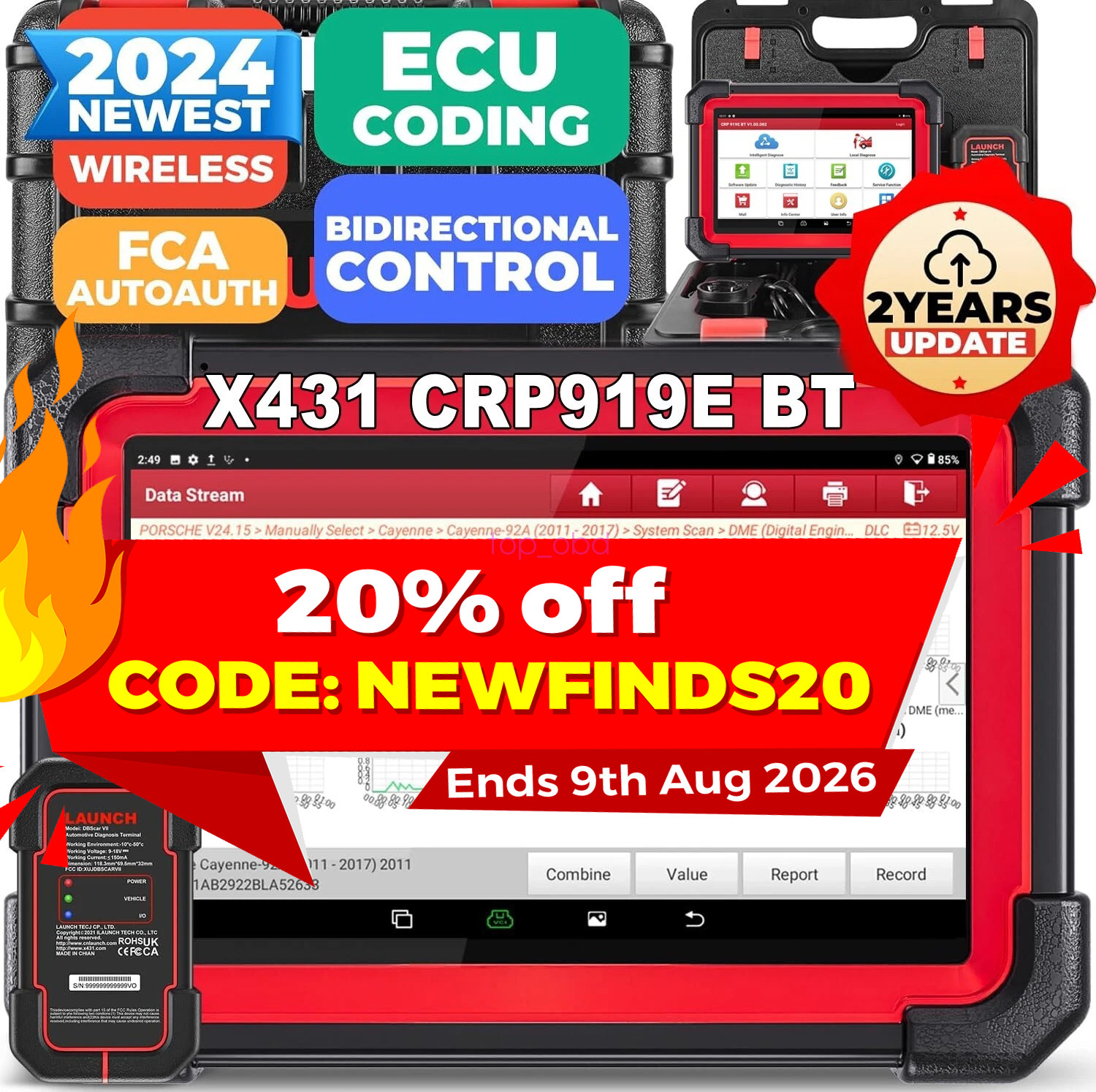 2026 LAUNCH CRP919E BT PRO Elite OBD2 Car Diagnostic Tool Key ECU Coding Scanner