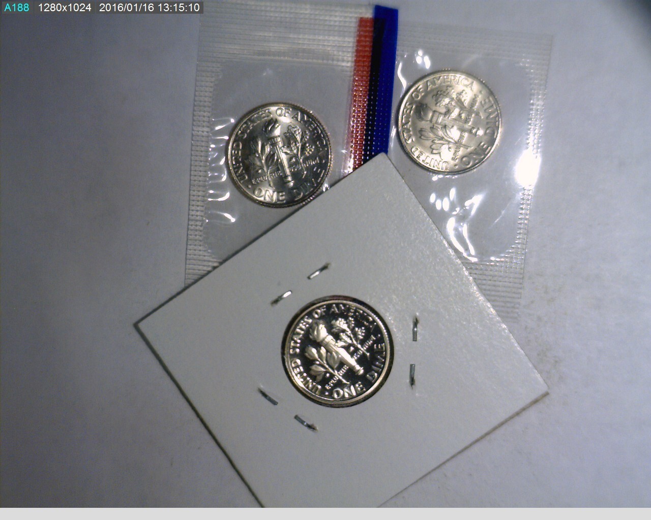 2005 PDS Roosevelt dimes Unc in mint cello and Proof