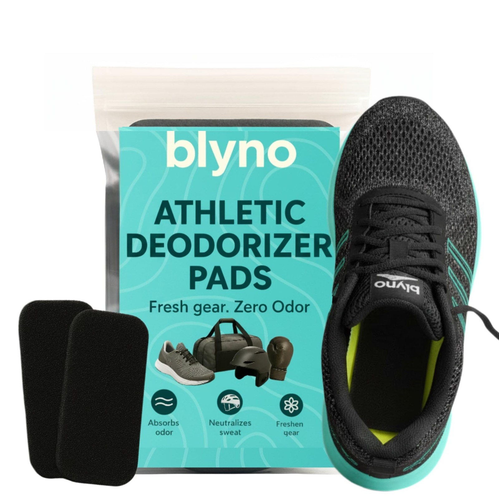 Lasts Up to 3 Years – Wearable Shoe Deodorizer Pad- Coconut Shell Charcoal Od...