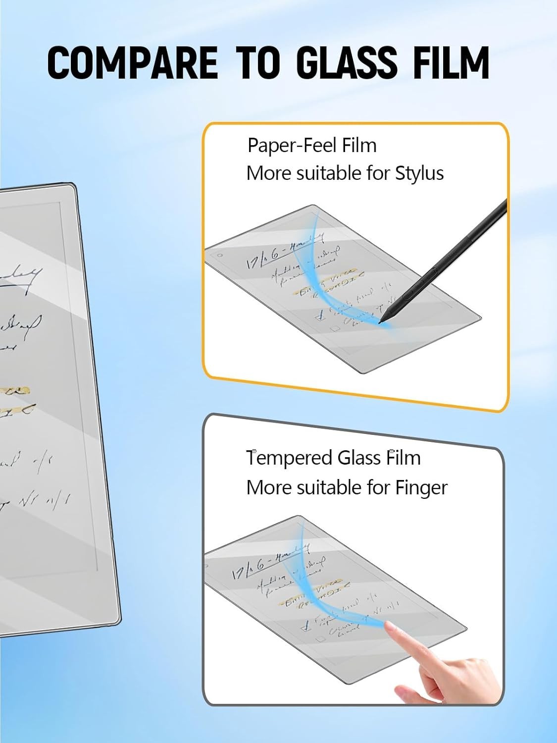 2-Pack Writing Screen Protector for 7.3 Inch Tablets - Anti-Glare & Scratch-R...
