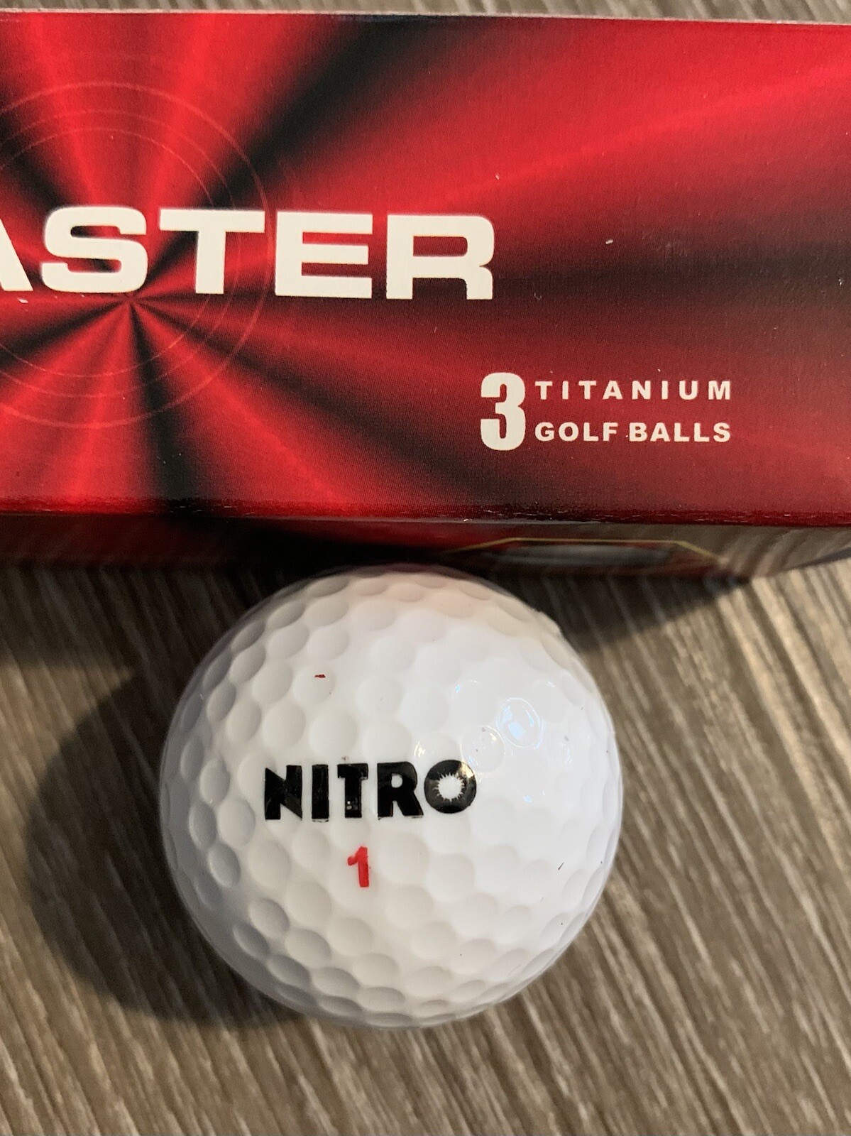 Nitro Blaster Titanium Golf Balls #1 Pack Sleeve 3-Balls New