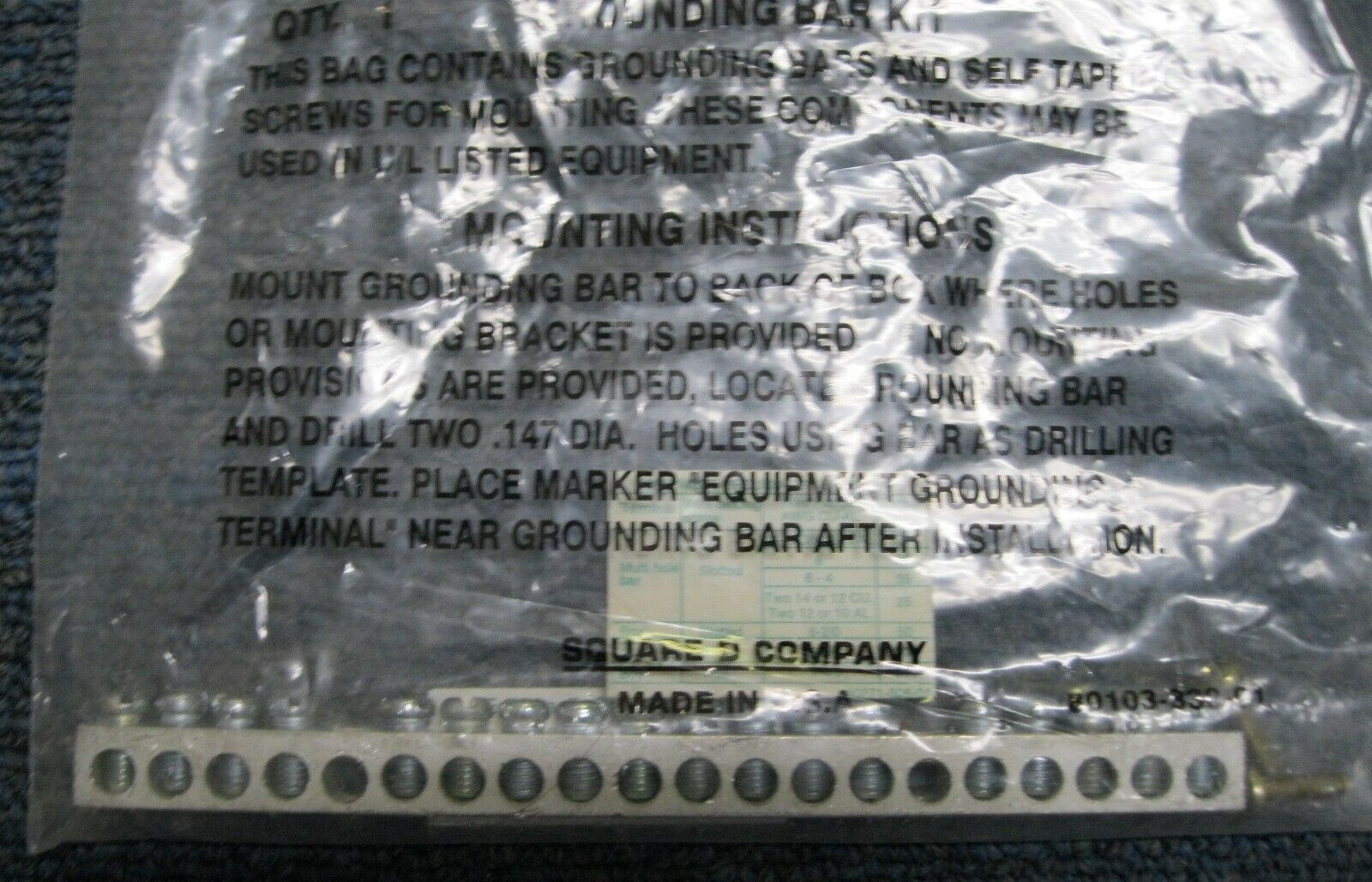 Square D 80103-026-52 Grounding Kit