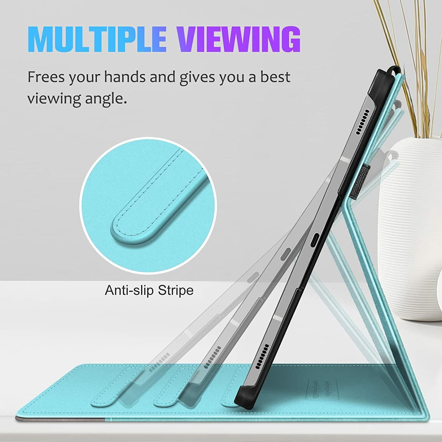 Case for Samsung Galaxy Tab S8 Plus/S7 Plus/S7 FE Multi-Angle Protective Cover