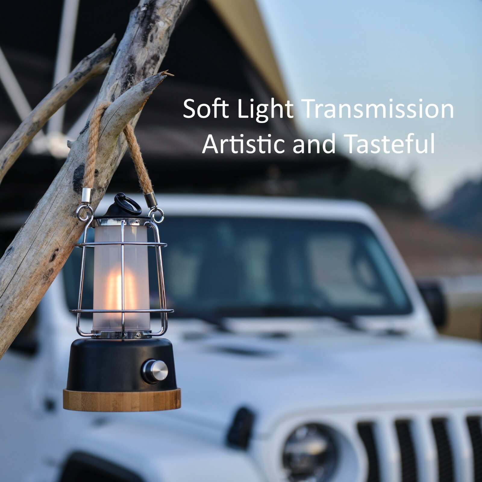 Retro Outdoor Water Resistant LED Lantern, Rechargeable, Dimmable