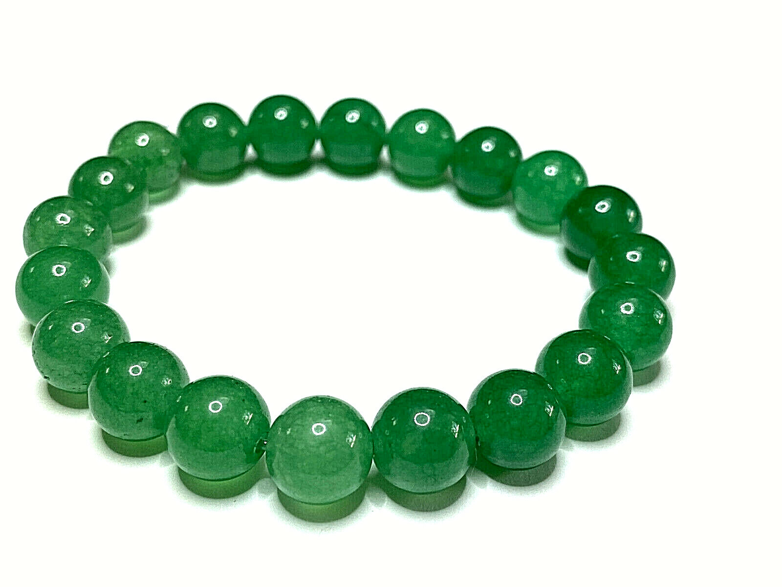 Handmade 10mm Green Aventurine Gemstone Bead Bracelet