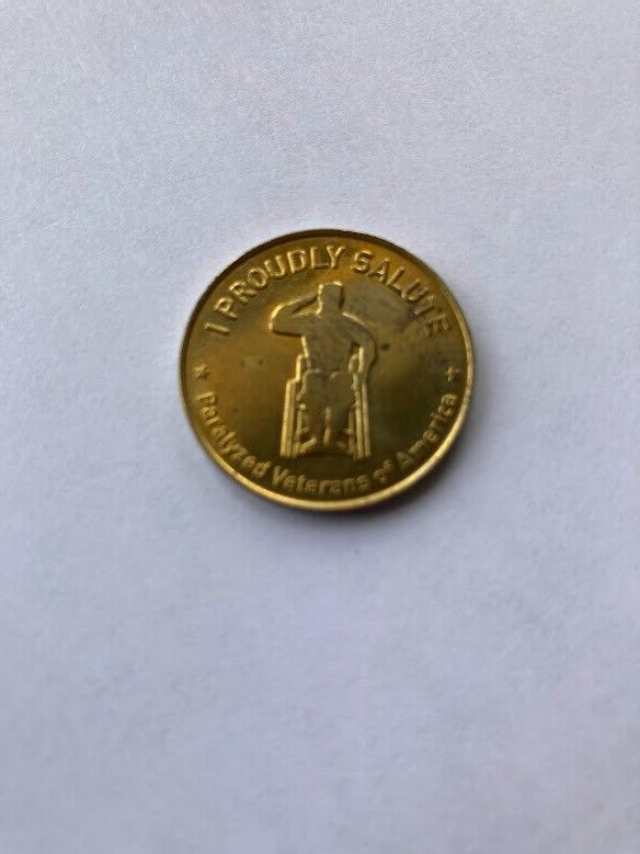 I Proudly Salute Paralyzed Veterans of America Token Medal Coin 24mm !!!RARE!!!