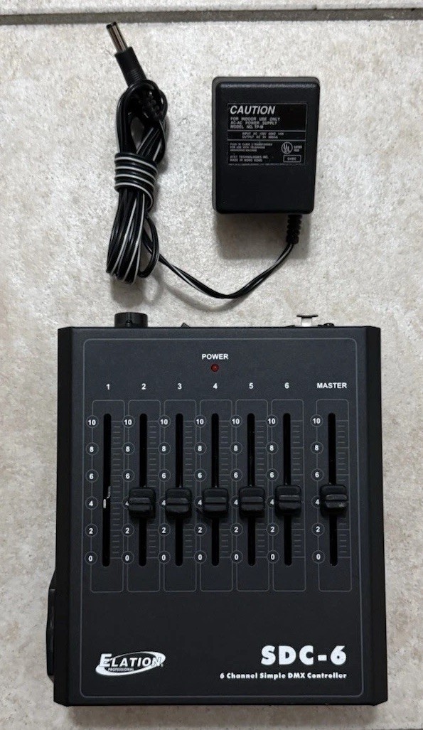 Elation SDC6 6 Channel DMX Controller for Professional Use With Power Supply