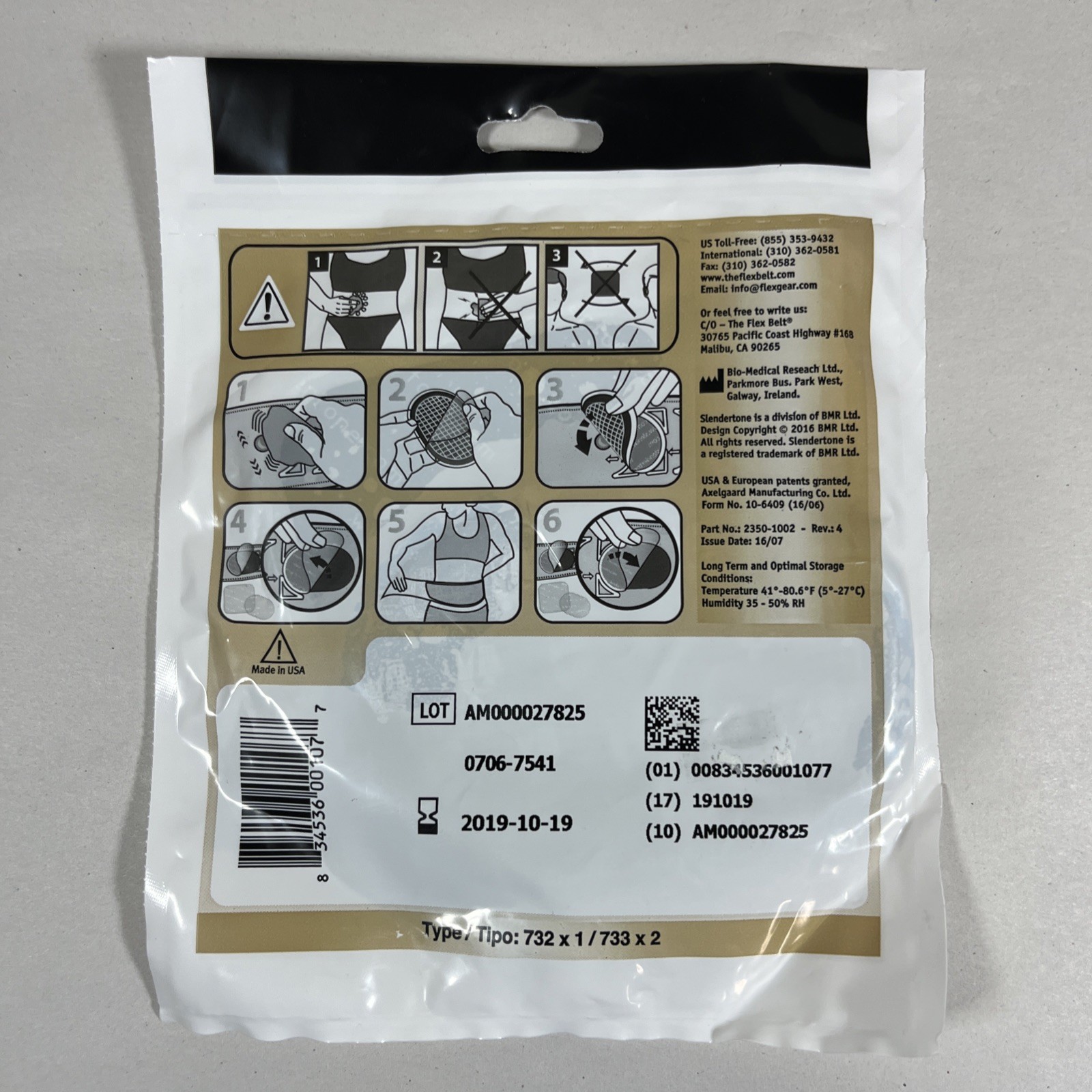 BMR Flex Belt GEL Replacement Pads Set - Dated 2021