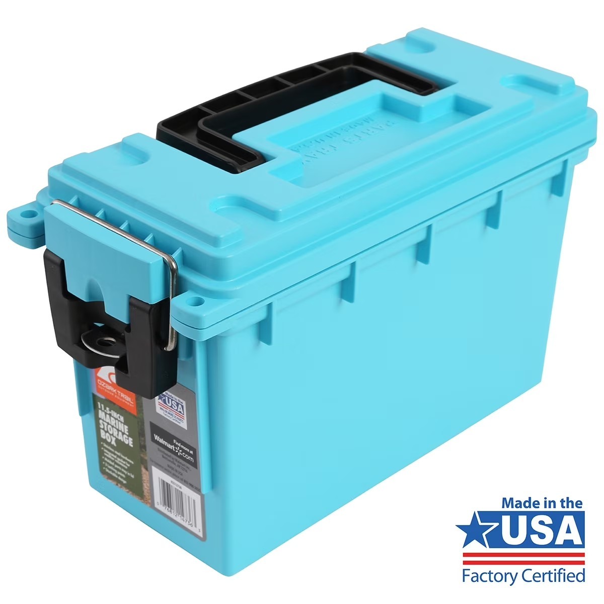Ozark Trail Blue Marine Equipment Storage Box with Water Resistant Lid