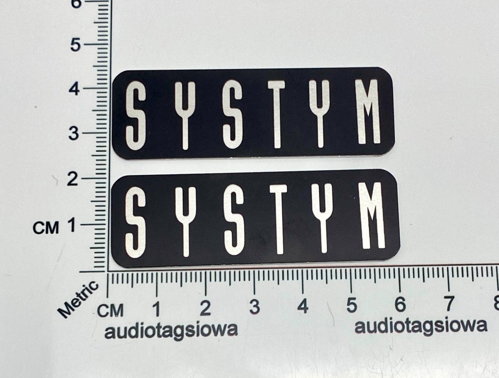 SYSTYM Speaker Badge Logo Emblem PAIR Custom Made Aluminum