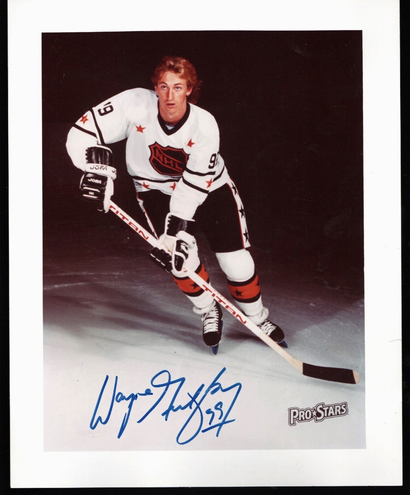 Vintage 1980s Wayne Gretzky All Star Pro Stars Signed 8x10 Photo Edmonton Oilers