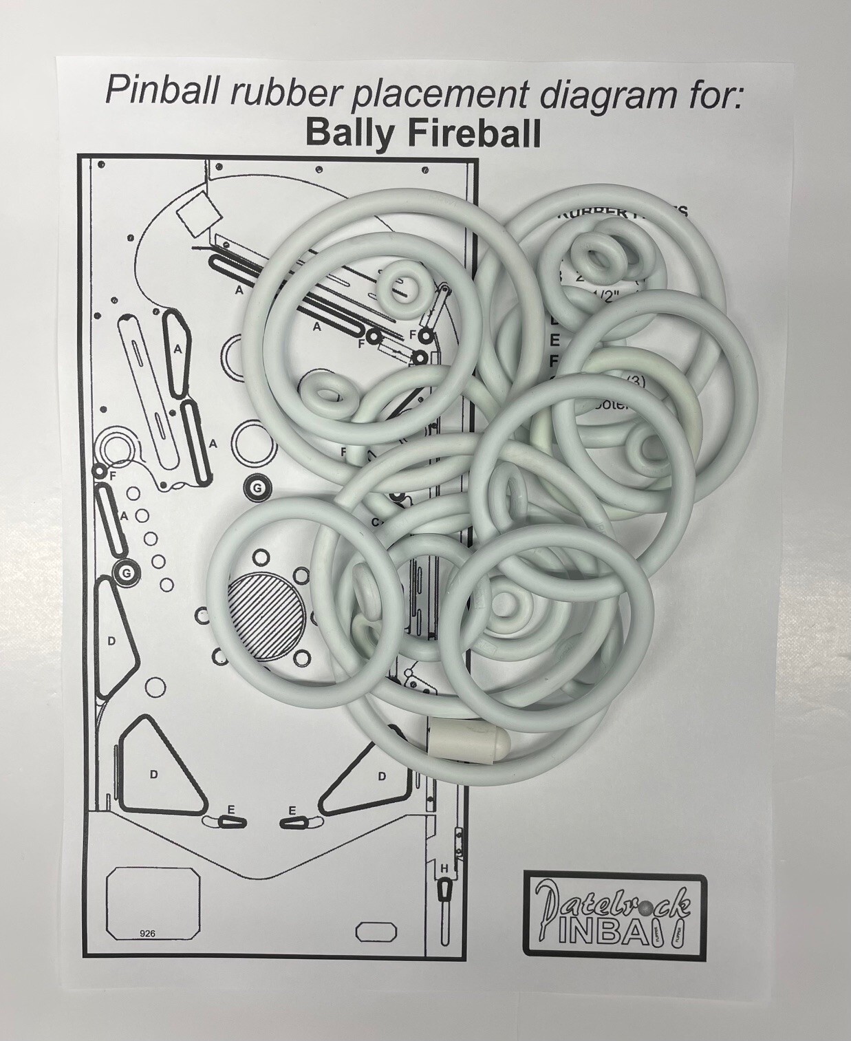 1972 Bally Fireball Pinball Machine Rubber Ring Kit