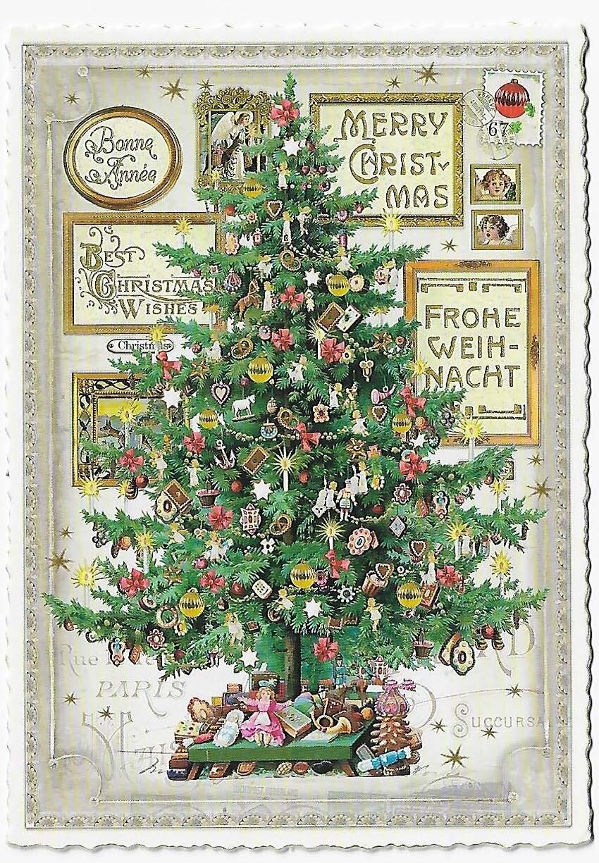 Postcard Glitter Tausendschoen Traditional Christmas Tree Postcrossing