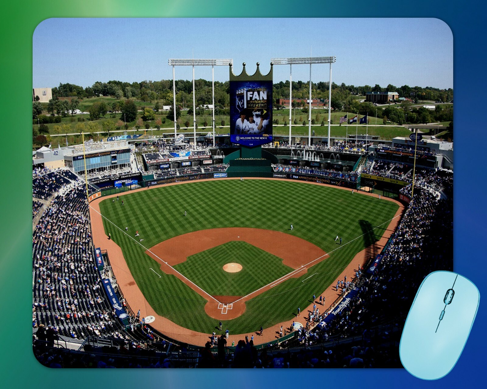 Kauffman Stadium home of the Royals mouse pad
