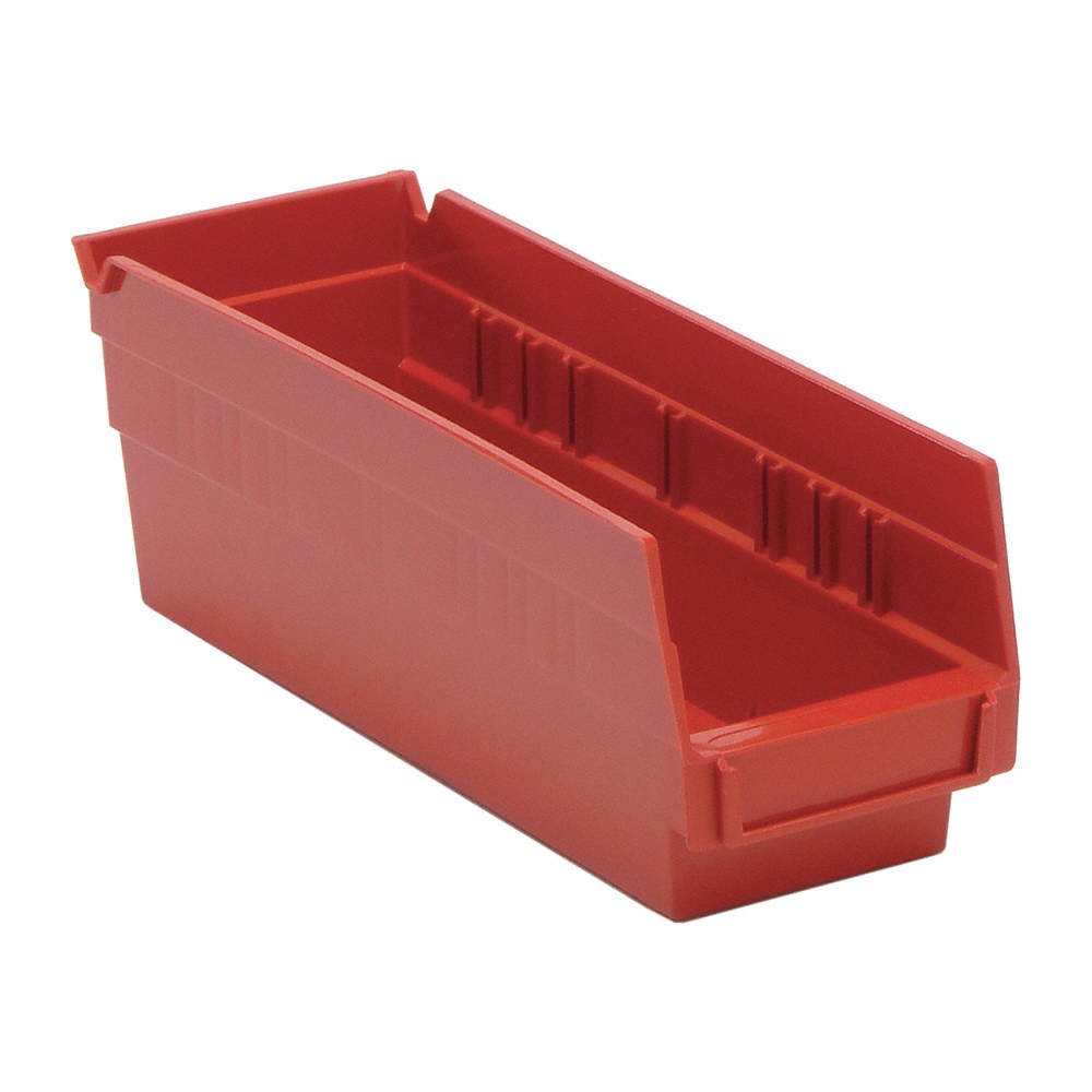 QUANTUM STORAGE SYSTEMS QSB101RD Shelf Bin,Red,Polypropylene,4 in 9WU23