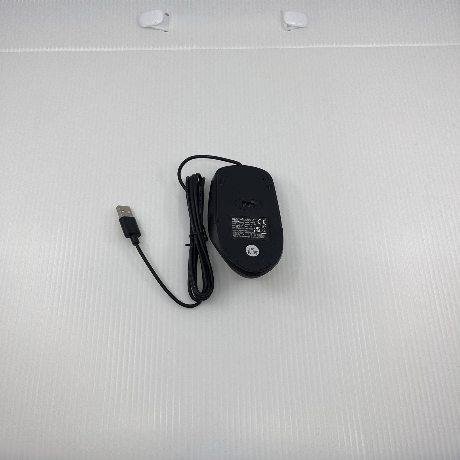 Amazon Basics USB Wired Optical Mouse – 3-Button Scroll, Black, Plug & Play—NEW