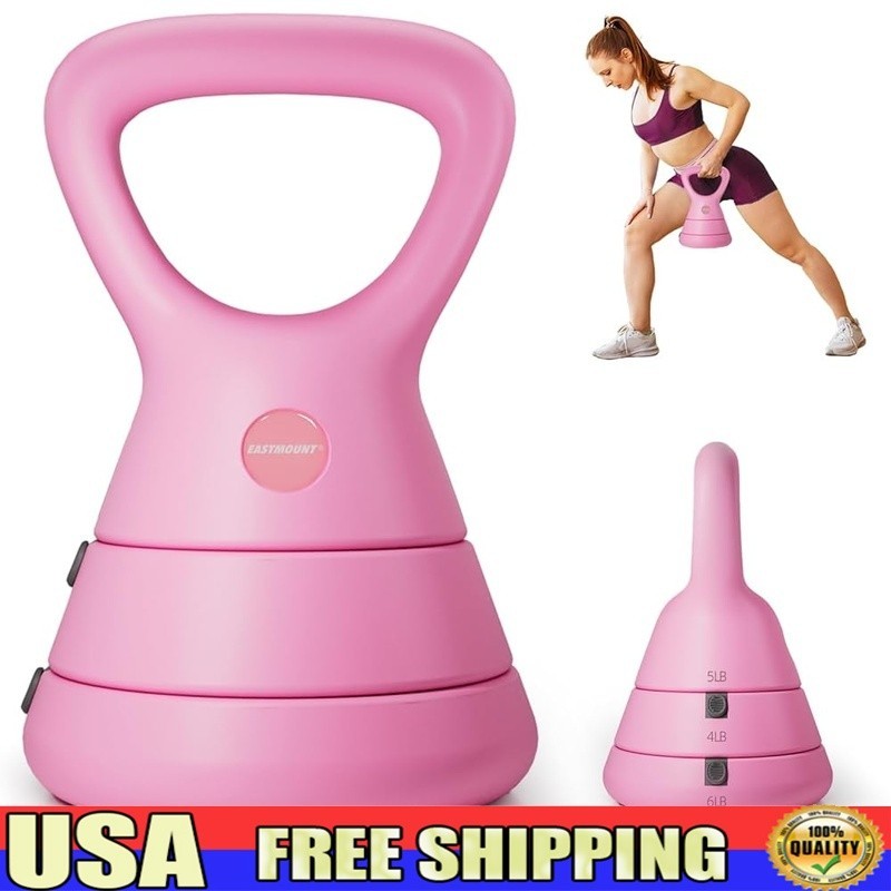 Adjustable Kettlebell Set 15LB Ergonomic Handle Compact Home Gym Equipment New