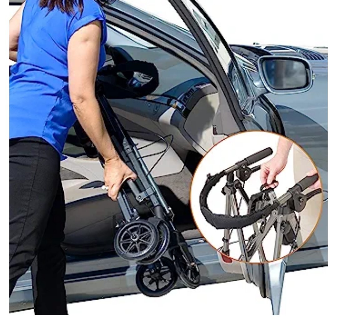 Able Life Space Saver Rollator Short, Lightweight Junior Folding Walker for...