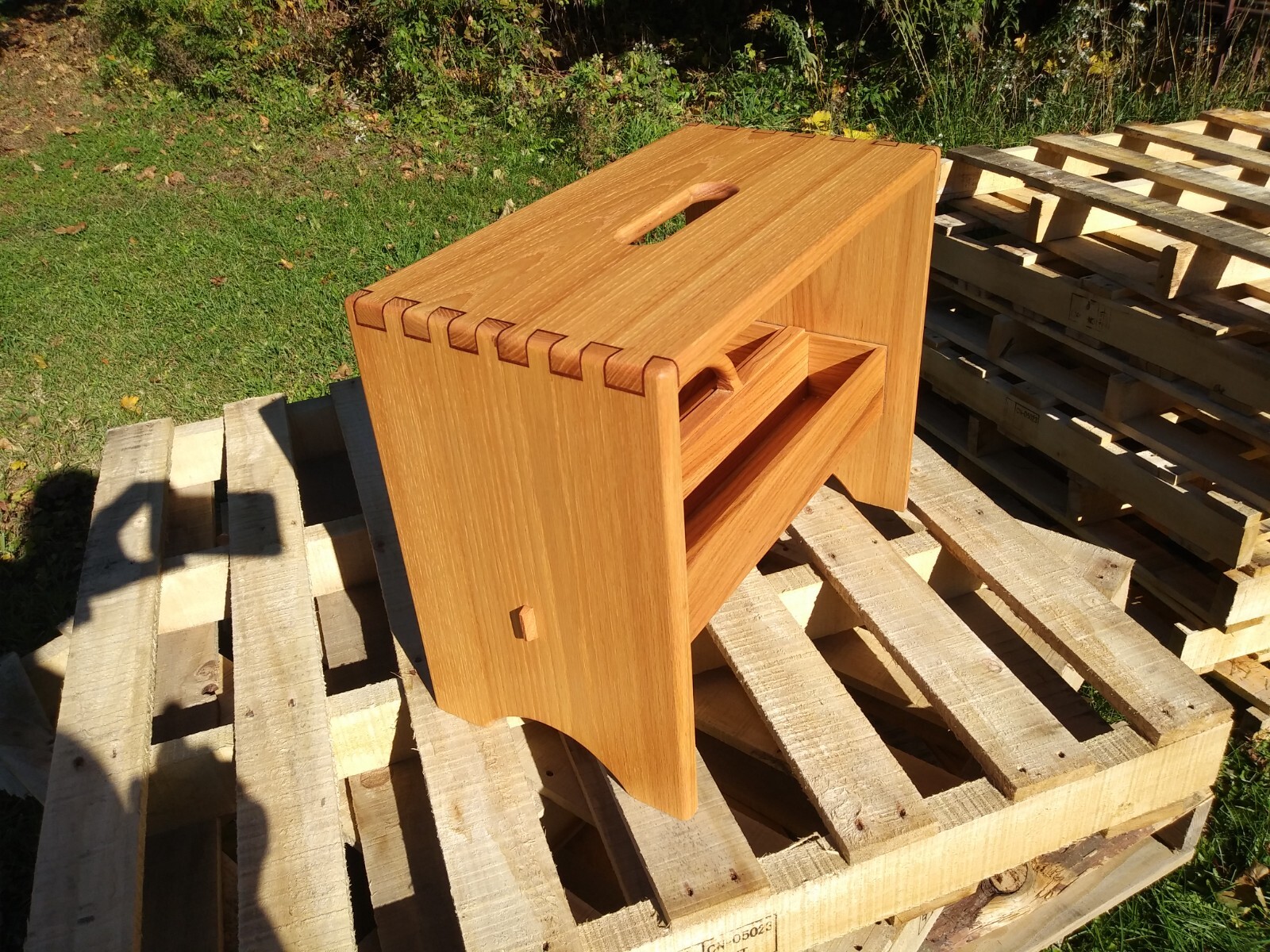 Handmade Oak Bench / Stool with Inlayed Dovetails