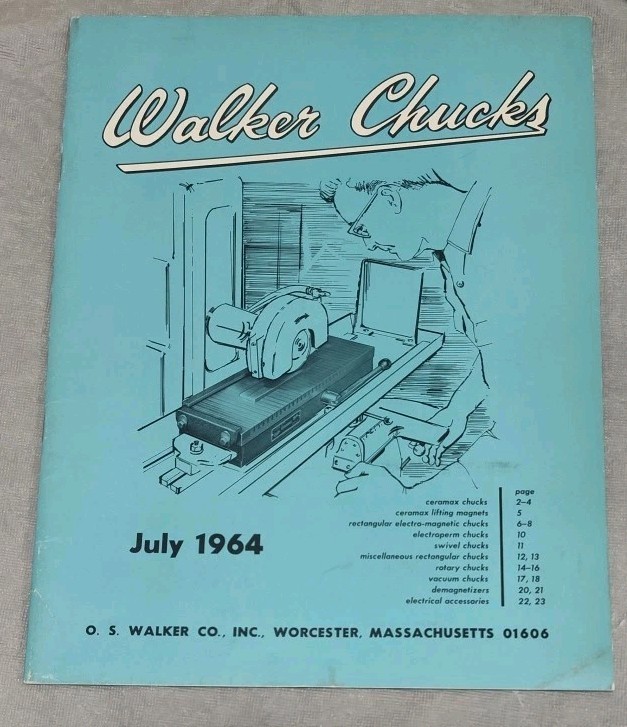 O. S. Walker Chucks Bulletin 1964 Brochure Catalog Industrial Vtg Worcester MA