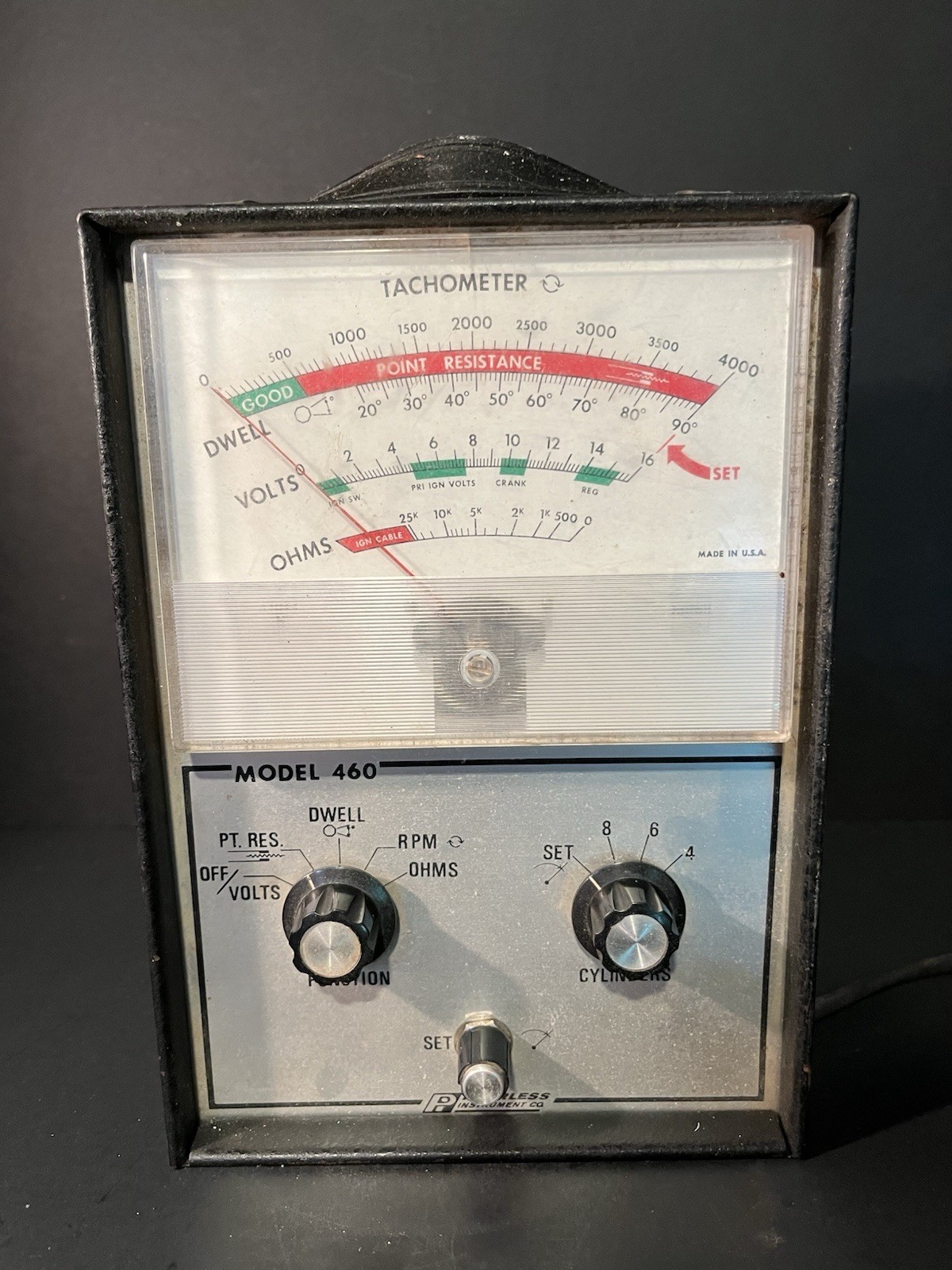 Vtg Tachometer Peerless Hand-Held Instruments 5-in-1  Engine Analyzer Model 460