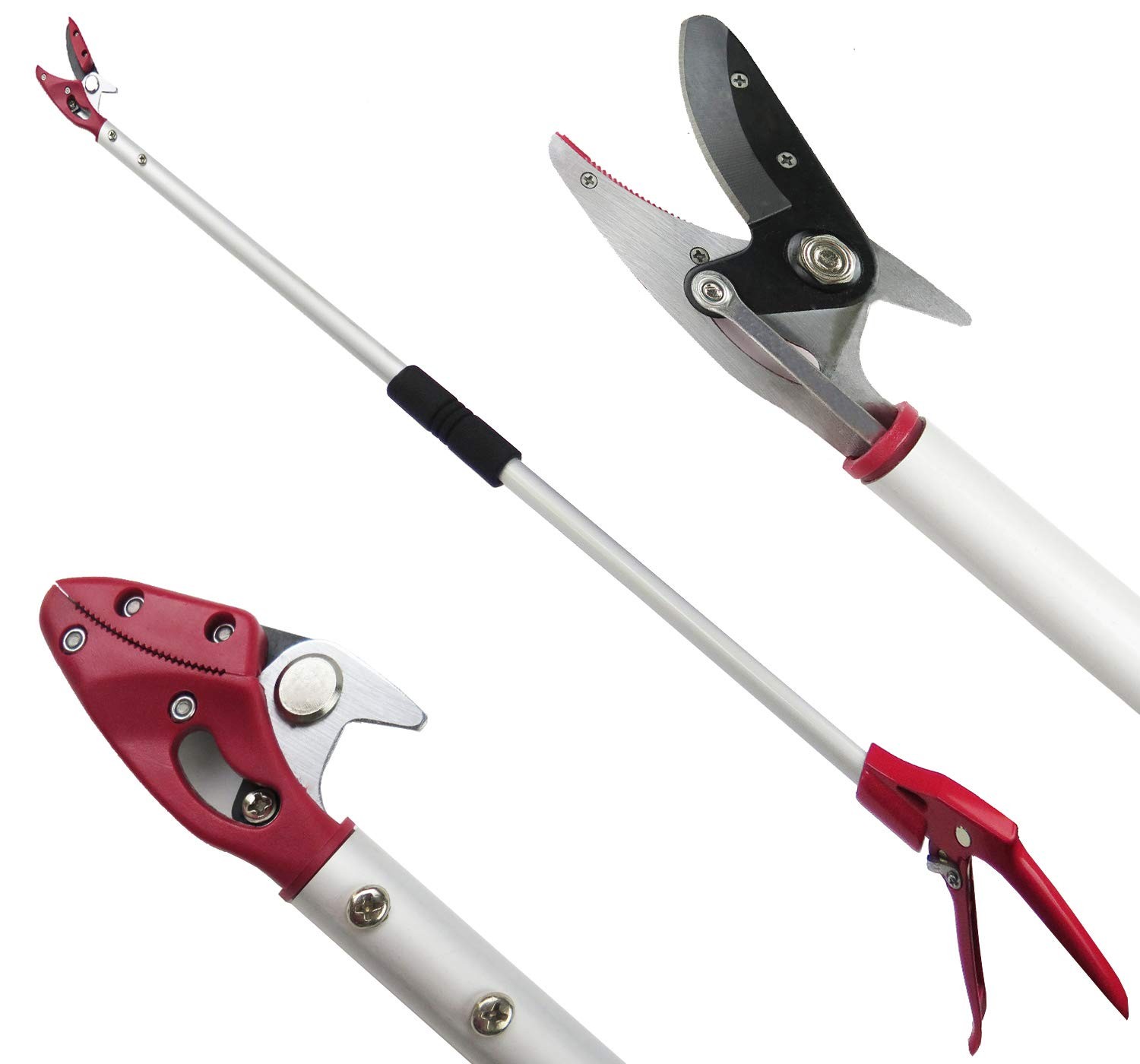 Mesoga 6FT Long Reach Pruner and Fruit 6 Feet Cut hold pruner, Silver