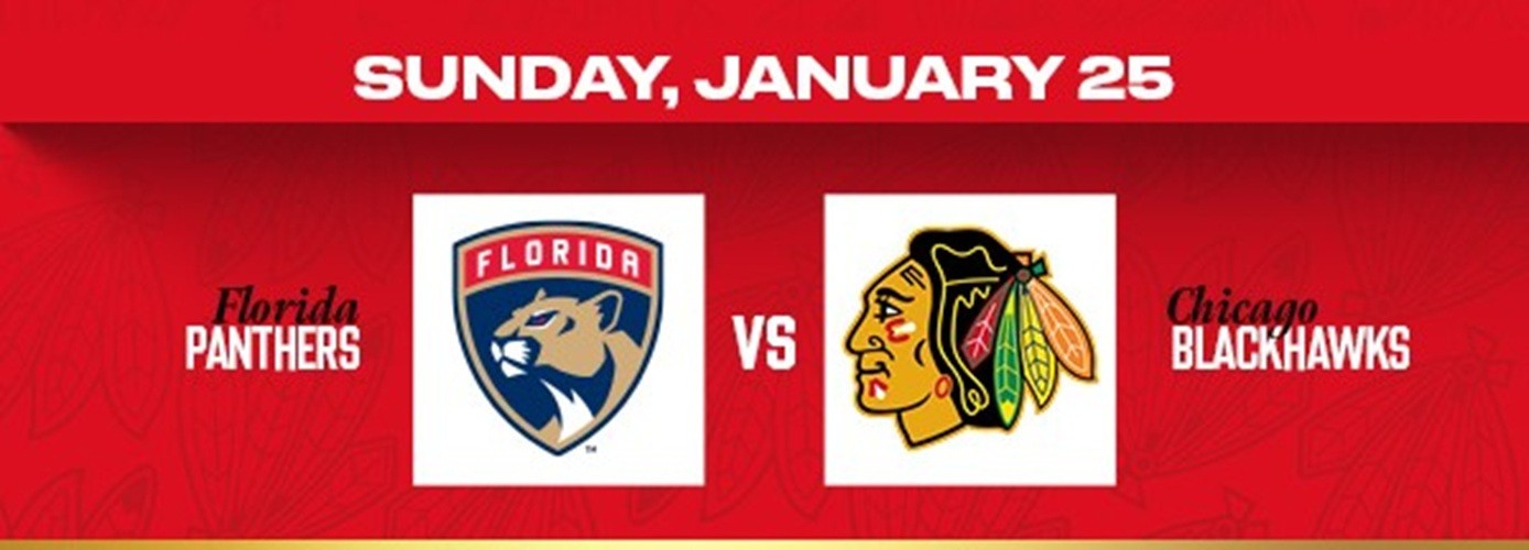 Chicago Blackhawks verses Florida Panthers Match Puck: From The 1/25/2026 Game