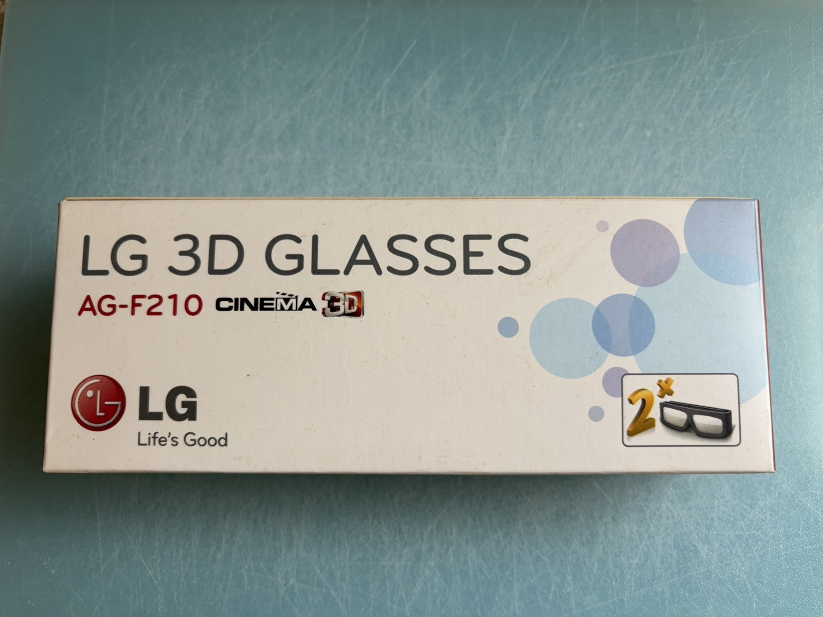 LG Cinema 3D Glasses AG-F210 Movie 2 Pack with soft storage bag . Cleaning Cloth