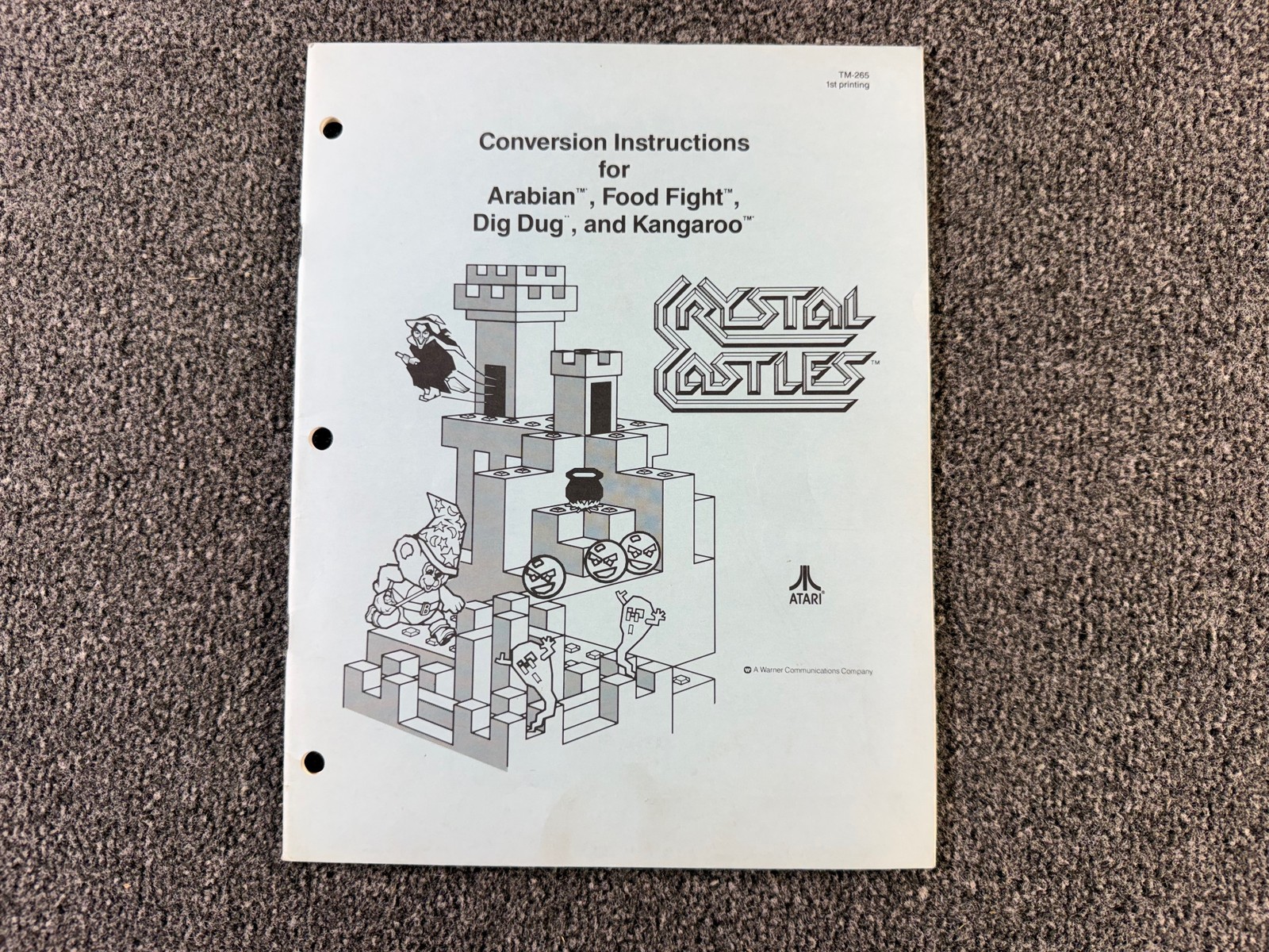Atari Crystal Castle Arcade Video Game CONVERSION Manual Parts ORIGINAL