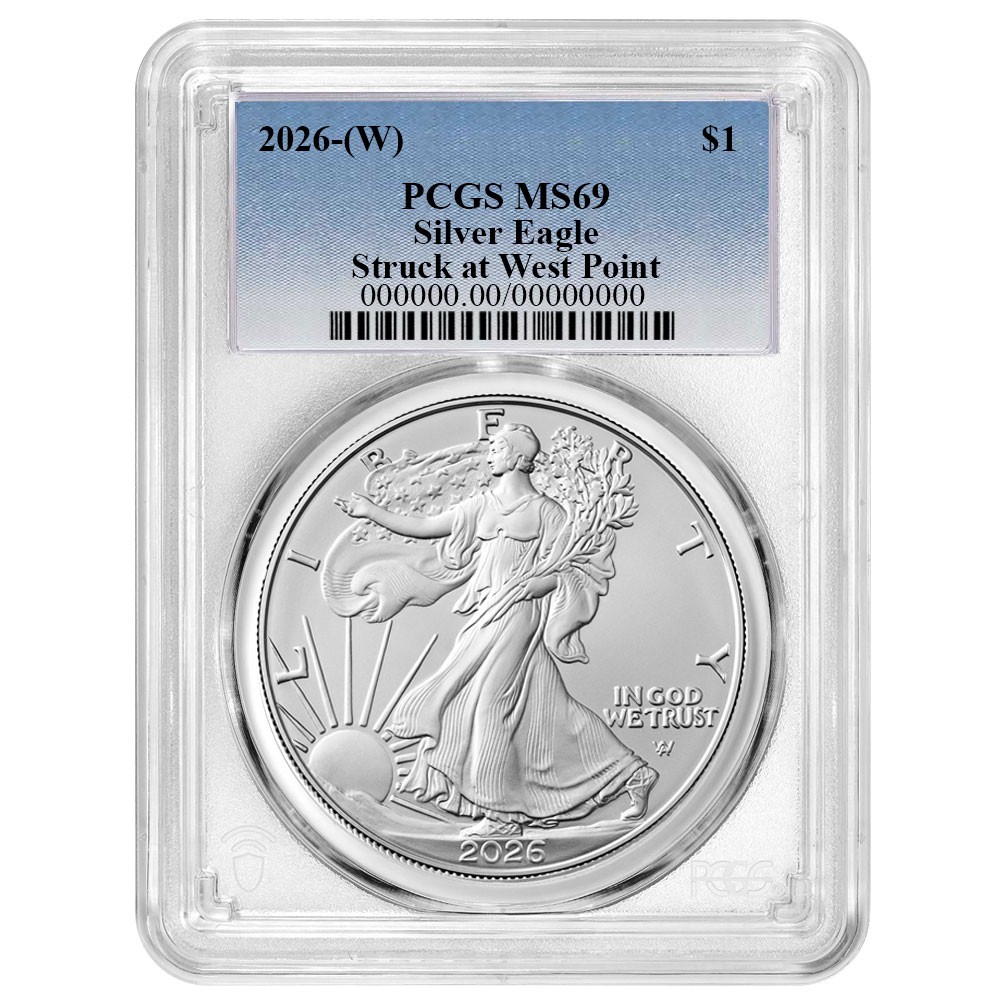 2026 (W) $1 1-oz American Silver Eagle PCGS MS69 Blue Label