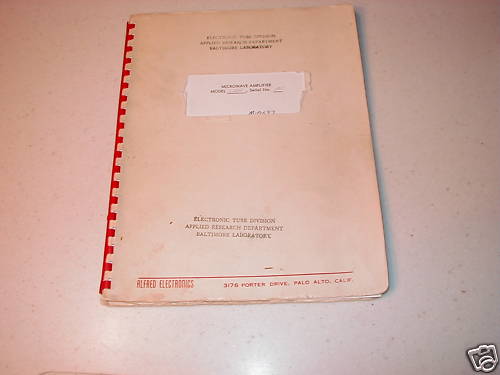 Manual, Alfred, Microwave Amplifier Model 528A   REDUCED!