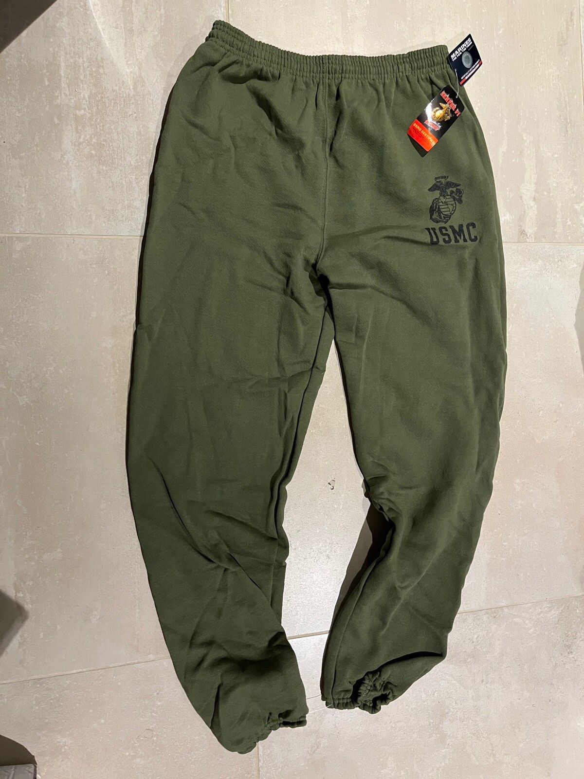 usmc,sweat pants, pt,new old stock,50%/50%,small,us made,official usmc certified