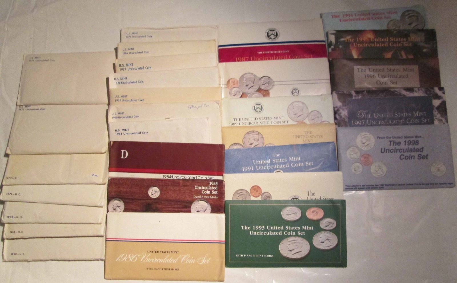 1968 - 2007 Mint Sets U.S. Mint 38 Sets P & D Uncirculated Mint Set Box and COA