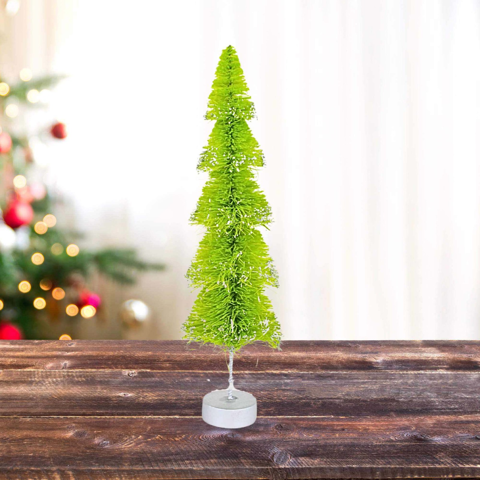 Bethany Lowe Layered Bottle Brush Decorative Sisal Glittered Tree
