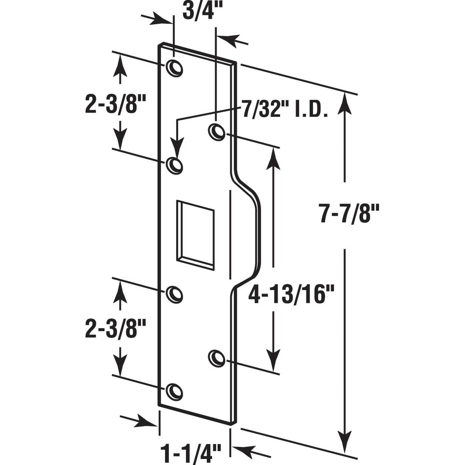 7-7/8 inch Maximum Security Deadbolt Tab Strike Matte Black Single Pack