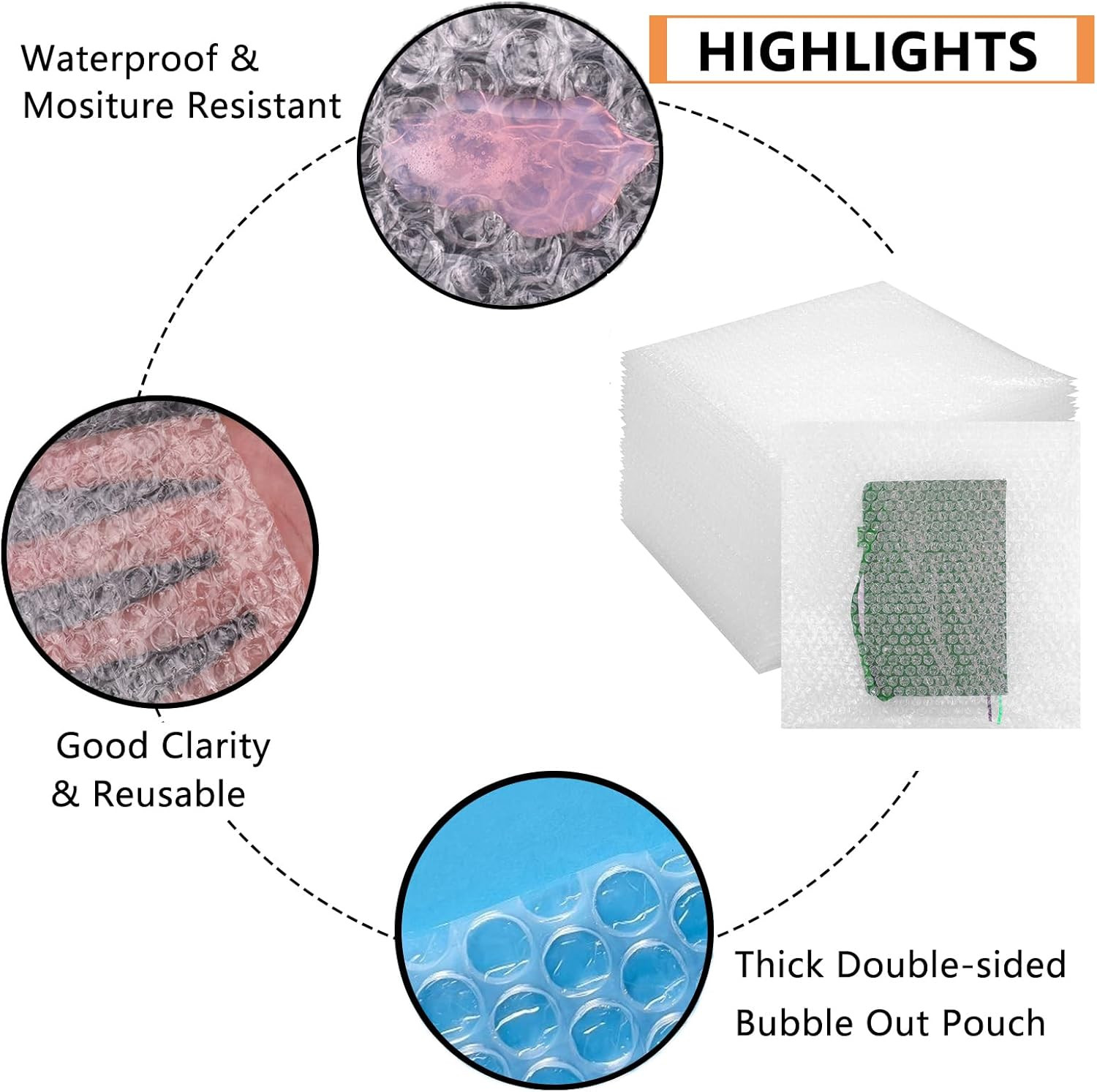50Pcs Bubble Out Bags Pouches 12"X 12" Bubble Pouches Cushioning Packaging Bags,