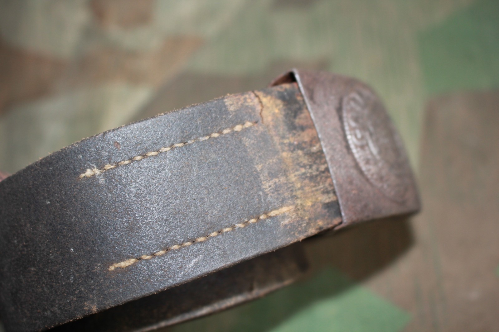 ORIGINAL WW2 GERMAN ARMY WEHRMACHT HEER BELT WITH STEEL BUCKLE DENAZIFIED 1940