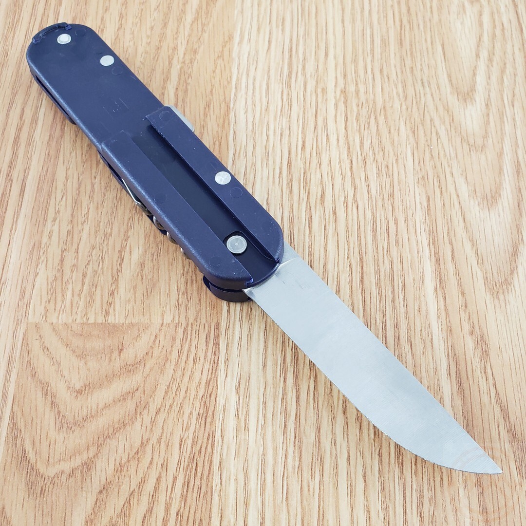 TB Outdoor Bivouac Multi Tool Corkscrew Large/Small Blade Spoon Fork Blue Handle