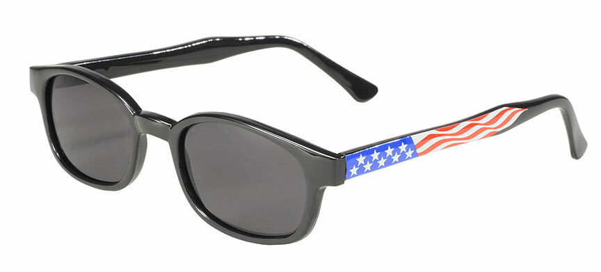 KD's Original 1 Pair Flag Frame Smoke Lens Old School Biker Sunglasses 20050