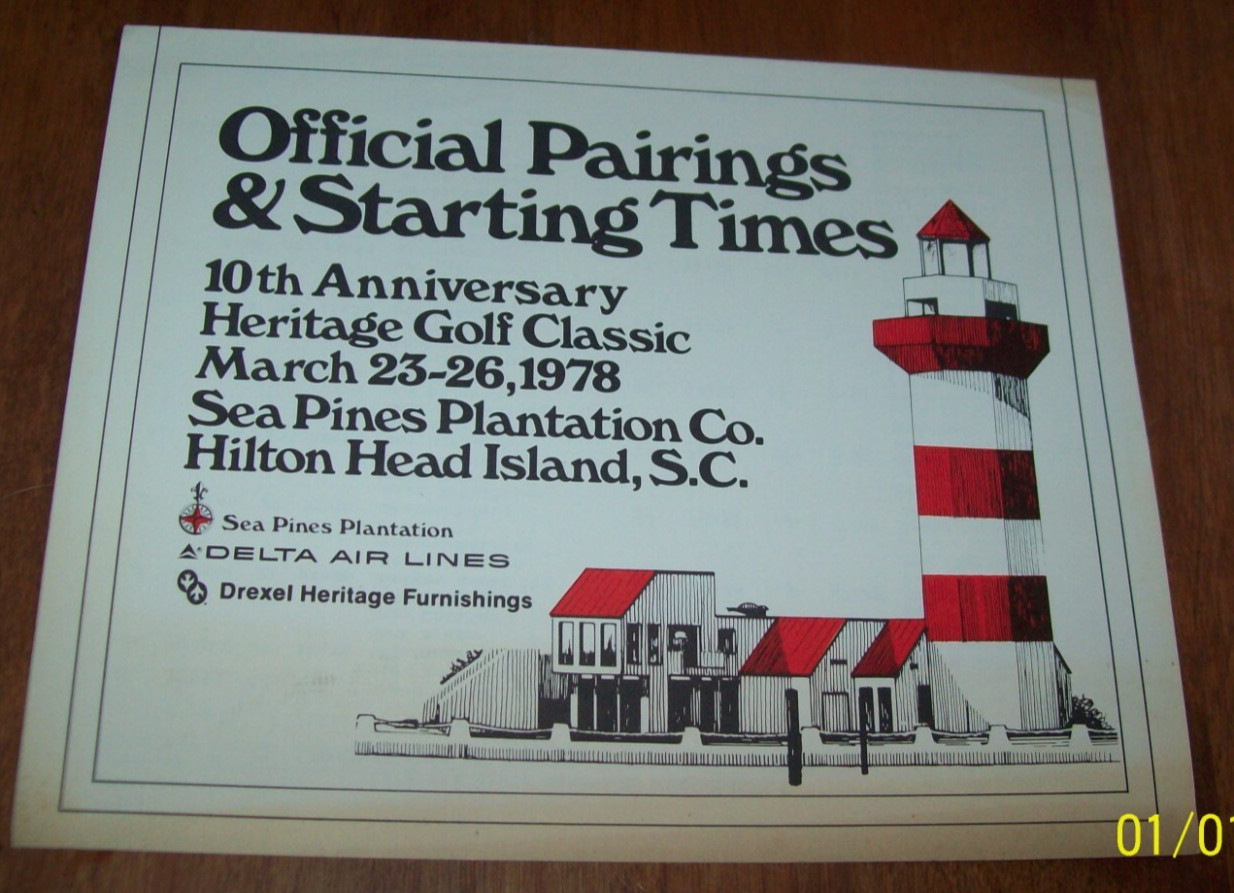 Official Pairings & Starting Times Heritage Golf Classic